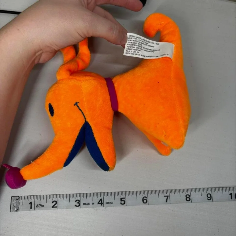 Disney‎ Nightmare Before Christmas Zero Neon Orange Plush 9